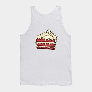 Cake Slice Cartoon Red Velvet Tank Top